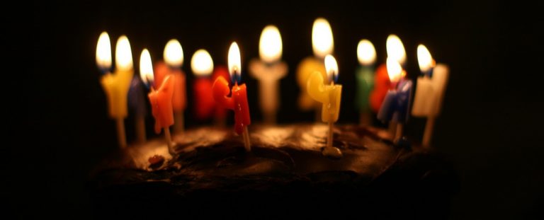 Birthday cake with candles