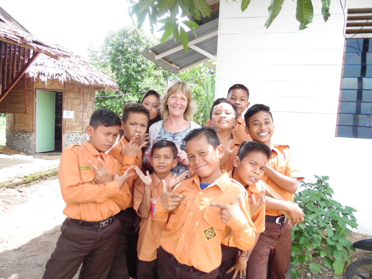 A group of school children in Sumatra