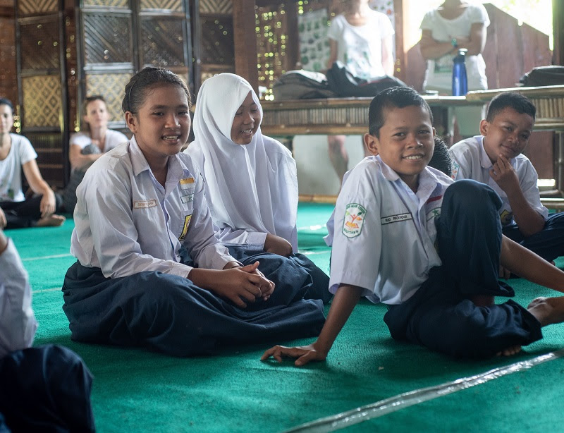 School children in a classroom in Sumatra