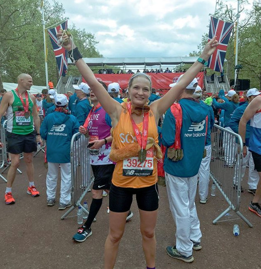A runner finishing the London Marathon