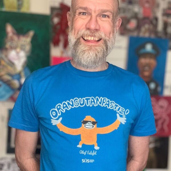 Introducing the “Orangutanfastic” Limited-Edition Tee! SOS x Olaf Falafel