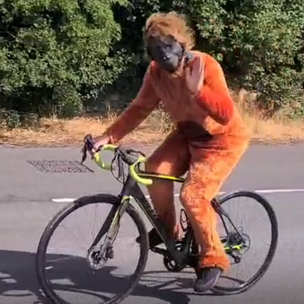 Meet the man cycling 425 miles to Paris dressed as an orangutan